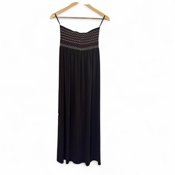 Charlotte Russe Y2K Smocked Strapless Tube Maxi Dress. Brown. Size: Large. - Picture 3 of 5